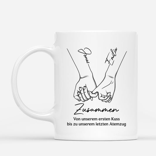 5150MGE1 von unserem ersten kuss bis zum letzten atemzug personalisierte tasse paar 5150MTLNG
