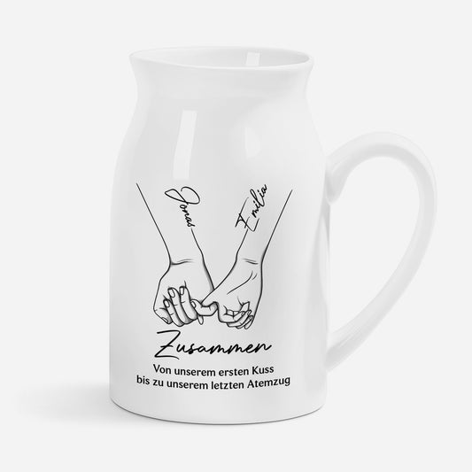 5150OGE1 vom ersten kuss bis zum letzten atemzug personalisierte paar geschenke keramik vase 5150otqng