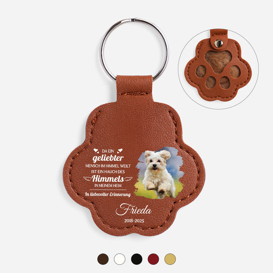 5154AGE1 weil jemand den ich liebe im himmel ist personalisierte trauergeschenke hunde katzenhaar schlusselanhanger foto 5154ajtpnc