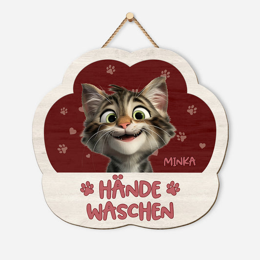 5214QGE1 pfoten waschen hande waschen turschild katze personalisiert_ holz 5214QK6ND