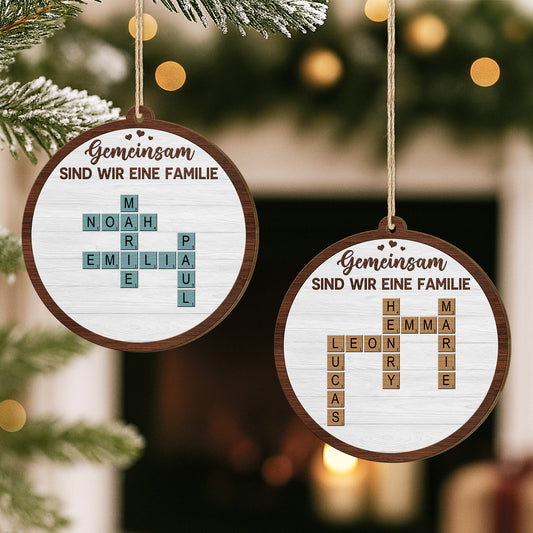 5220OGE2 gemeinsam sind wir eine familie personalisierte kreuzwortratsel 1 schicht holz ornamente weihnachten 5220O3LMI