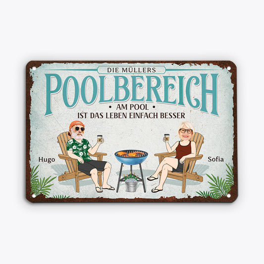 5243EGE2 pool und terrasse turschild personalisiert metall_ paar 5243E6MZA