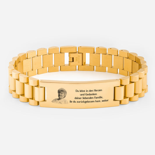 5270JGE1 du lebst in den herzen gedanken der familie uhrenband personalisierte trauergeschenke armband mit foto_ papa mama 5270j8v5a