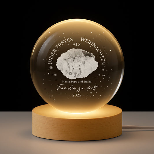 5350LGE1 unser erstes weihnachten als familie kristallkugel personalisiert_ foto 5350LKP5I