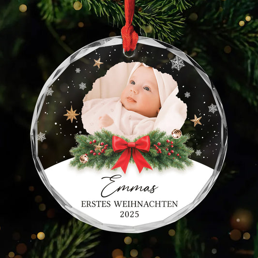 5413OGE1 erstes weihnachten personalisierter weihnachtsschmuck_ aus glas baby mit foto 5413OKHQK