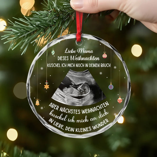 5428OGE2 erstes weihnachten_ personalisierter weihnachtsschmuck_ aus glas mit foto werdende mama papa_ 5428OKLCB