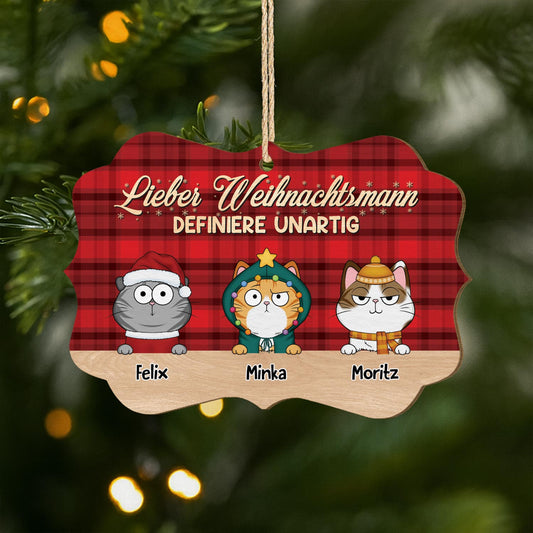 5434OGE1 lieber weihnachtsmann personalisierte 2 schicht holz ornamente weihnachten katze 5434OTLAD