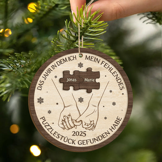 5444OGE2 fehlendes puzzlestuck gefunden personalisierte 2 schicht holz ornamente weihnachten paar 5444OTVNG
