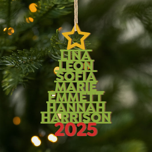 5448OGE1 familie weihnachtsbaum personalisierte 1 schicht holz ornamente weihnachten 5448O6QMF