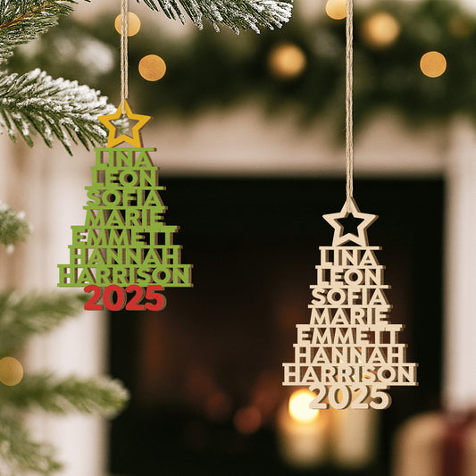 5448OGE2 familie weihnachtsbaum personalisierte 1 schicht holz ornamente weihnachten 5448O6QMF