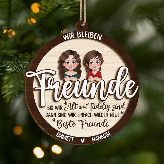 5450OGE1 wir bleiben freunde personalisierte 2 schicht holz ornamente weihnachten beste freunde 5450O6UQF