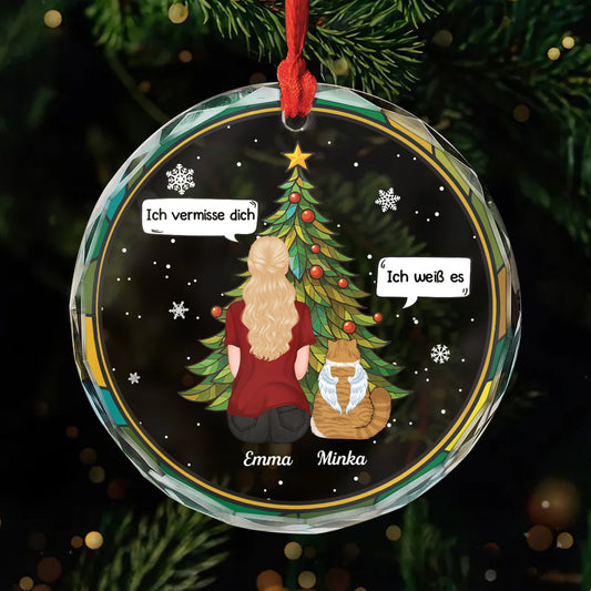 5452OGE1 ich vermisse dich personalisierter weihnachtsschmuck_ aus glas katzen zur erinnerung 5452OKQND