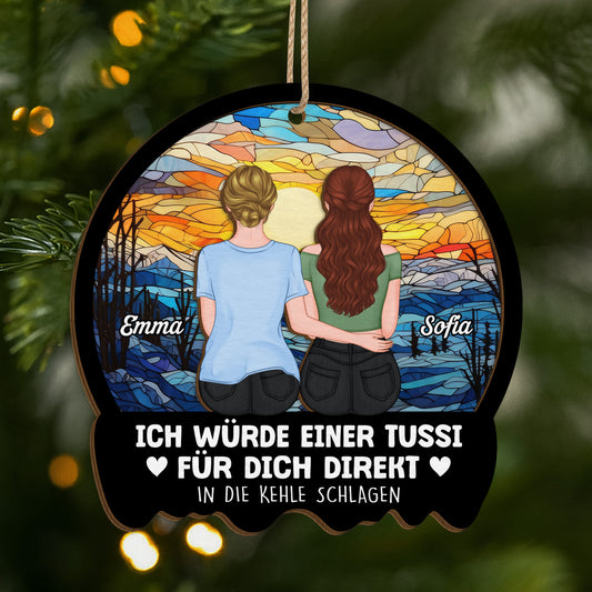 5453OGE1 ich wurde fur dich kampfen personalisierte 2 schicht holz ornamente weihnachten beste freundinnen 5453O8LTF