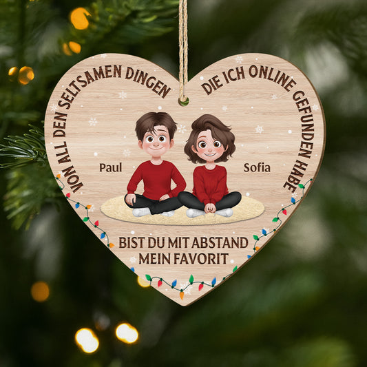 5456OGE1 von all dem seltsamen bist du mein favorit personalisierte 1 schicht holz ornamente weihnachten paar mit foto 5456OKUMG