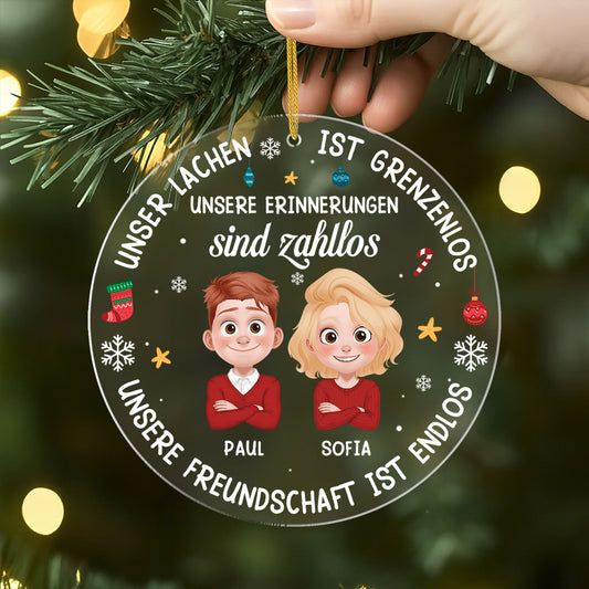 5464OGE2 freundschaft endlos personalisierter weihnachtsschmuck acryl beste freunde 5464OKV0F