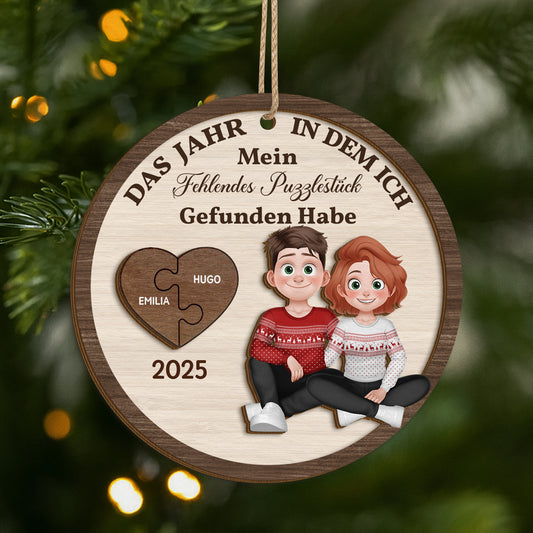 5474OGE1 fehlendes puzzlestuck gefunden_ personalisierte 2 schicht holz ornamente paar weihnachten 5474O8HCG
