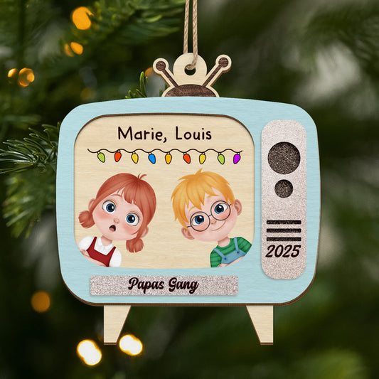 5475OGE1 papas gang fernseher personalisierte 2 schicht holz ornamente weihnachten 5475OTQZB