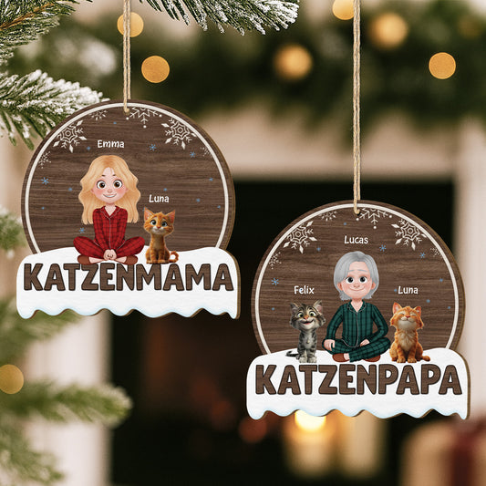 5483OGE2 katzenmama katzenpapa personalisierte 1 schicht holz ornamente weihnachten katzen 5483OKHAD