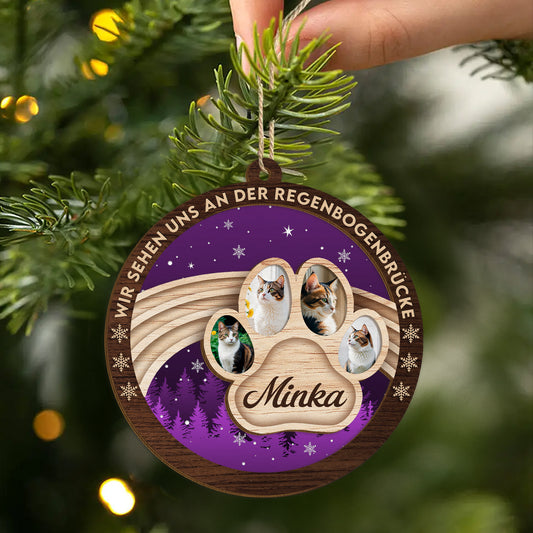 5491OGE2 wir sehen uns an der regenbogenbrucke personalisierte 2 schicht holz ornamente weihnachten haustier mit foto 5491O6HQC