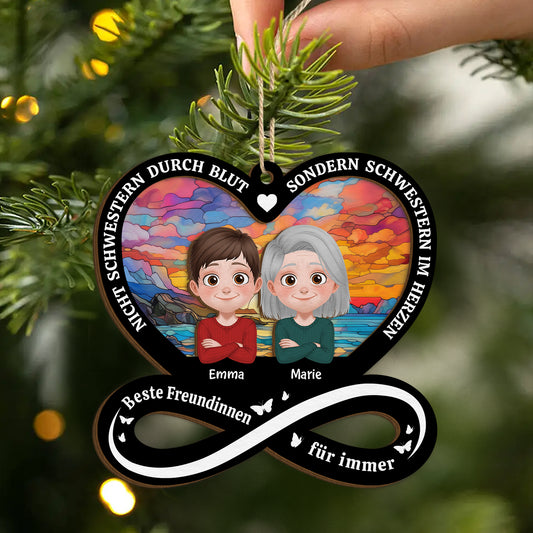 5504OGE2 beste freundinnen fur immer personalisierte 2 schicht holz ornamente 5504O8LNG