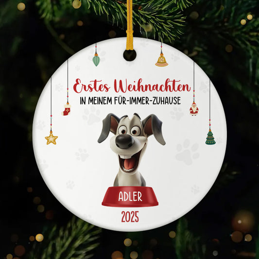 5526OGE1 erstes weihnachten in meinem fur immer zuhause hunde personalisierter weihnachtsschmuck_ aus keramik 5526O8UNC