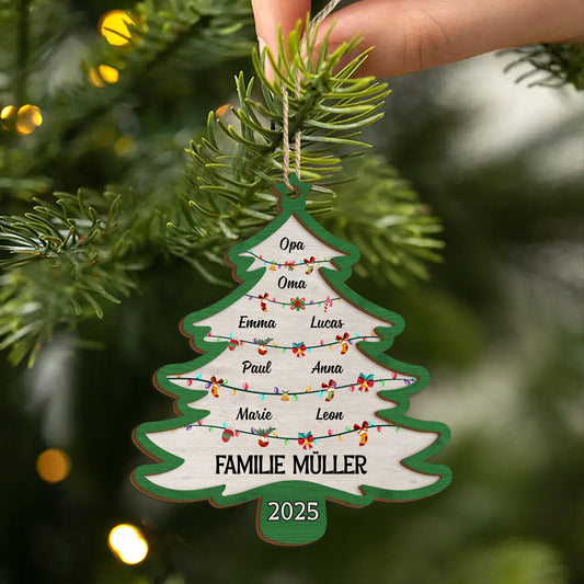 5527OGE2 tannenbaum mit namen personalisierte 2 schicht holz ornamente weihnachten familie 5527O3TNI