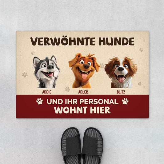 5536DGE1 fussmatte personalisiert hund_ verwohnte hunde und ihr personal wohnt hier 5536DTQAC