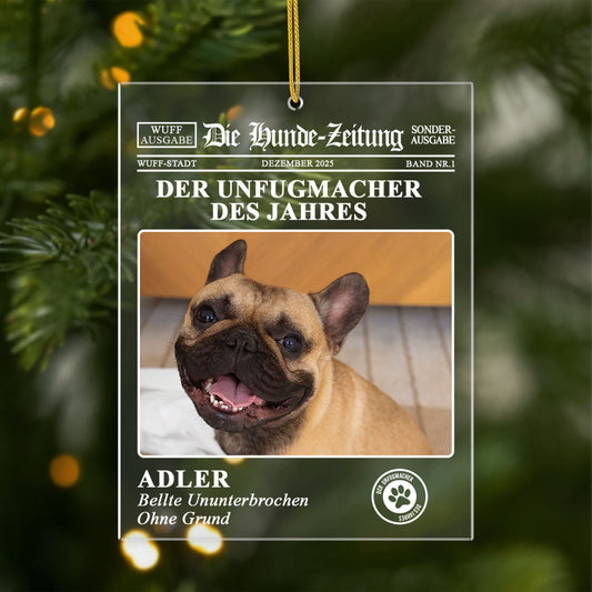 5560OGE1 die hunde zeitung personalisierte acryl ornamente hunde mit foto 5560OTTQC