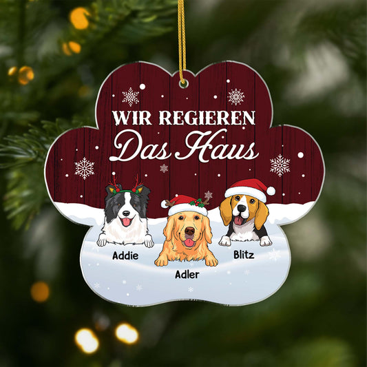 5604OGE1 wir regieren das haus personalisierter weihnachtsschmuck_ aus acryl hunde 5604O3YTC