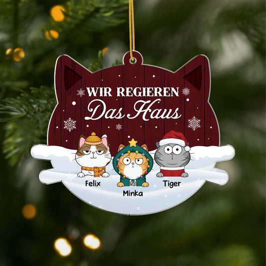 5604OGE1 wir regieren das haus personalisierter weihnachtsschmuck_ aus acryl katzen 5604O3YTD