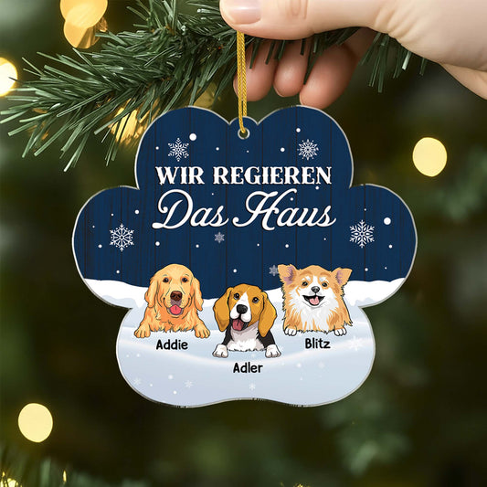 5604OGE2 wir regieren das haus personalisierter weihnachtsschmuck_ aus acryl hunde 5604O3YTC