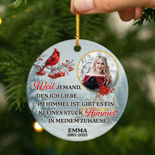 5607OGE2 der himmel ist wunderschon denn meine oma ist jetzt dort personalisierte keramik ornamente mit foto oma 5607OKHMA