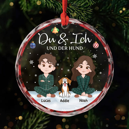 5632OGE1 du ich und die hunde personalisierter weihnachtsschmuck_ glas fur paar 5632OKZ0C