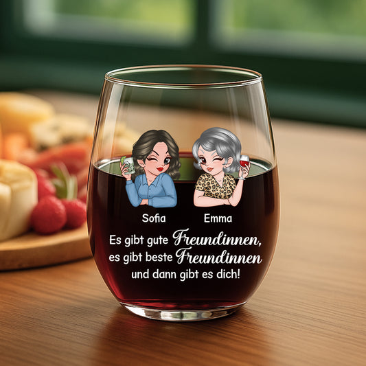 5657IGE2 es gibt beste freundinnen _personalisiertes weinglas ohne stiel weihnachten 5657ITLTF