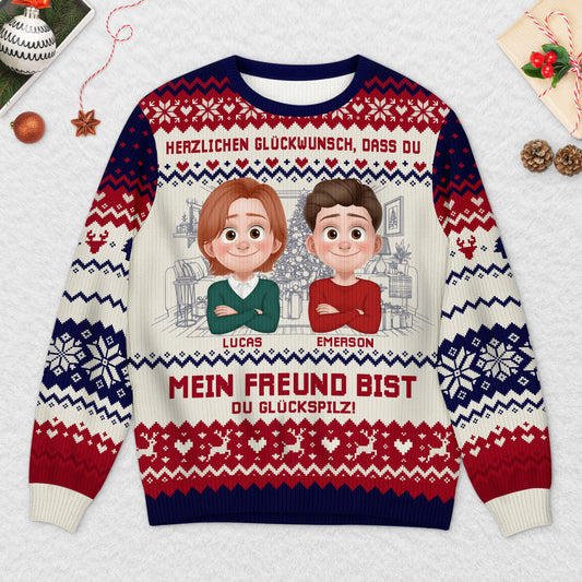 5667WGE2 du gluckspilz mein mann meine frau personalisierter weihnachtspullover_ paar 5667W6QQG