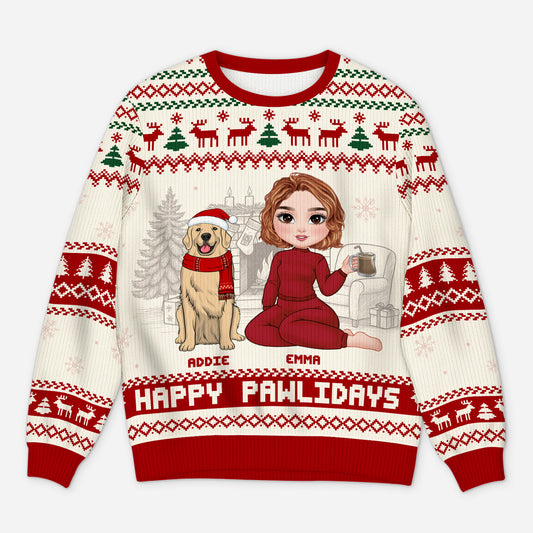 5668WGE1 happy pawlidays weihnachtspullover hund personalisiert_ 5668W6HTC