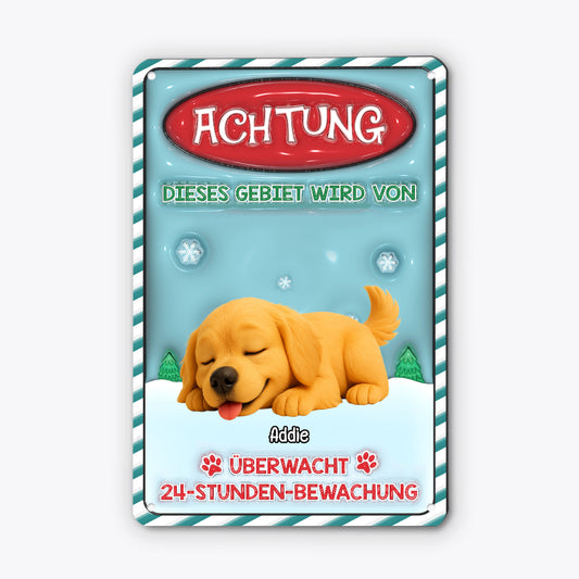 5681EGE1 dieses gebiet wird von hunden uberwacht turschild hund personalisiert_ weihnachten 5681ETYAC