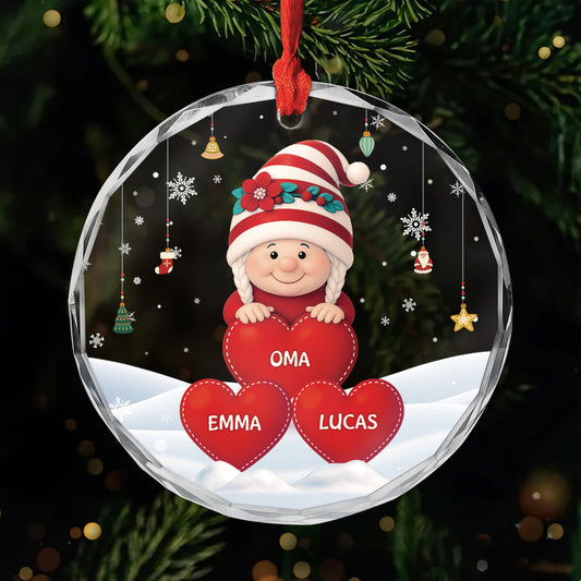 5682OGE1 oma mama kinder personalisierter weihnachtsschmuck_ glas frauen 5682OKMNA