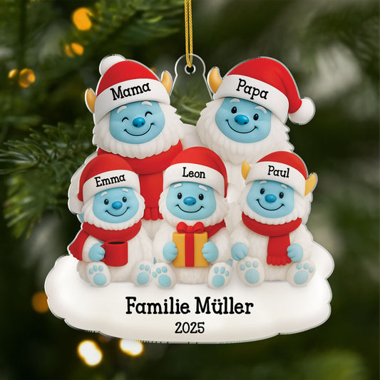 5684OGE1 die familie yeti personalisierter weihnachtsschmuck_ acryl familie 5684OTMAI
