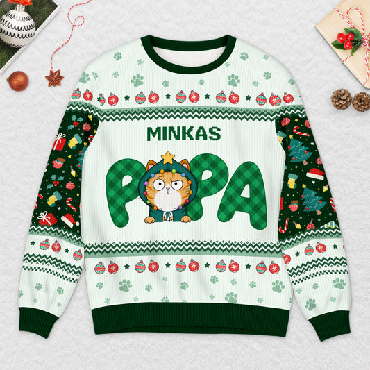 5727WGE2 katzenpapa katzenmama weihnachtspullover katze personalisiert_ 5727WTTZD