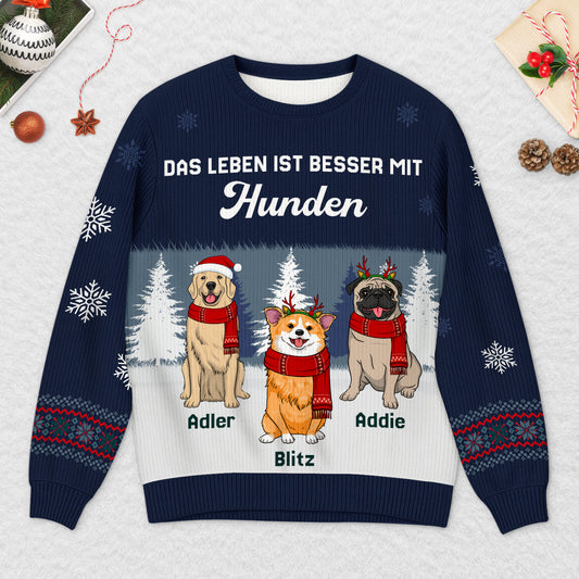 5729WGE2 das leben ist besser mit einem hund weihnachtspullover hund personalisiert_ 5729WTZCC