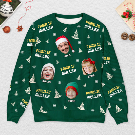 5743WGE2 familie mit gesicht lustiger weihnachtspullover familie personalisiert_ 5743WTMMI