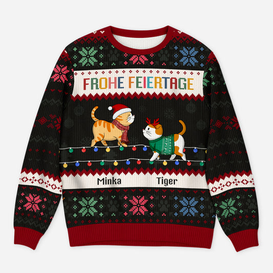 5774WGE1 frohliche weihnachten weihnachtspullover katze personalisiert_ 5774W8QND
