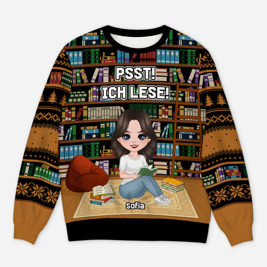 5788WGE1 psst ich lese personalisierter weihnachtspullover_ leseratten frauen_ 5788W3QMA
