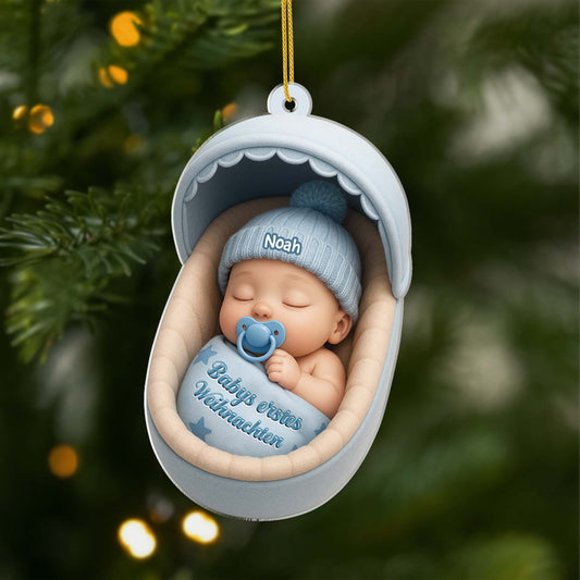 5793OGE1 3d druck effekt babys erstes weihnachten stubenwagen personalisierter weihnachtsschmuck acryl 5793OKZTK