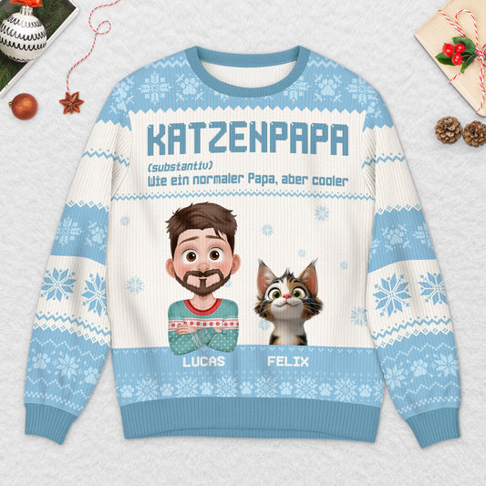5803WGE2 katzenpapa katzenmama definition weihnachtspullover katze personalisiert_ 5803W3HZD