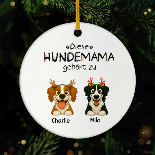 5882OGE1 diese hundemama gehort zu keramik christbaumschmuck hund personalisiert_ 5882OKV5C