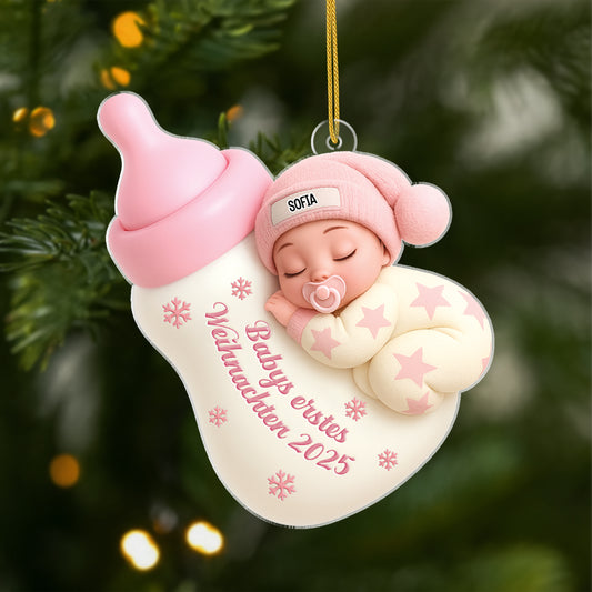 5889OGE1 3d druck effekt erstes weihnachten_ babyflasche personalisierter weihnachtsschmuck_ acryl zur geburt 5889O6ZCK