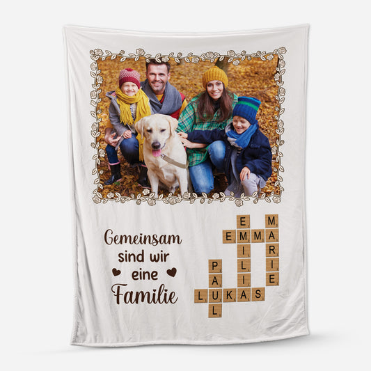 5929BGE1 gemeinsam sind wir eine familie leinwand kreuzwortratsel personalisiert familie_ mit foto 5929B6TMI