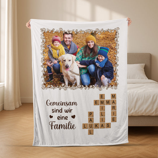 5929BGE2 gemeinsam sind wir eine familie leinwand kreuzwortratsel personalisiert familie_ mit foto 5929B6TMI